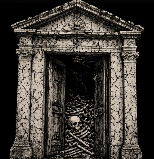 Cracked whited sepulchre full of bones